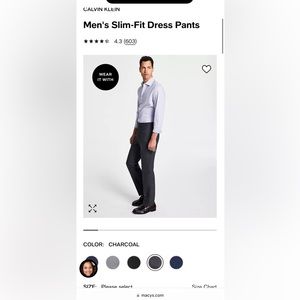 Calvin Klein men’s slim fit dress pants 32x32